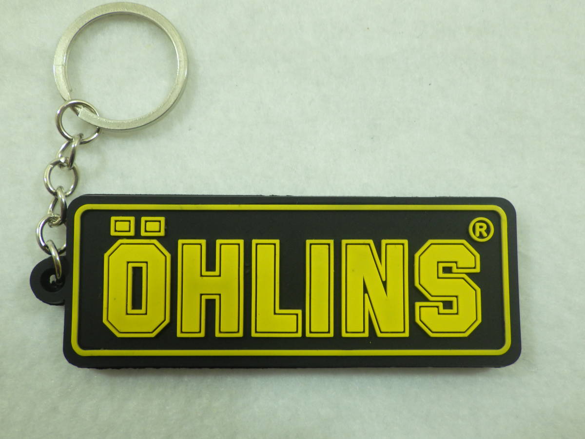 オーリンズ シリコンラバー製 キーホルダー 両面ロゴ OHLINS