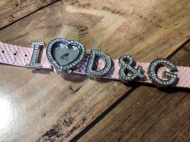 BK089 superior article degree rare D&G Dolce & Gabbana logo design Heart rhinestone silver original leather belt quarts lady's wristwatch 