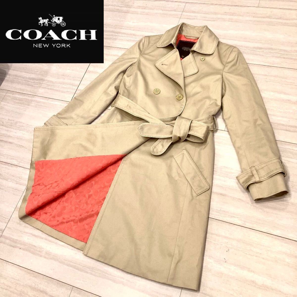 セール】 新品 未使用 コーチ ベージュ トレンチコート 箱付き COACH