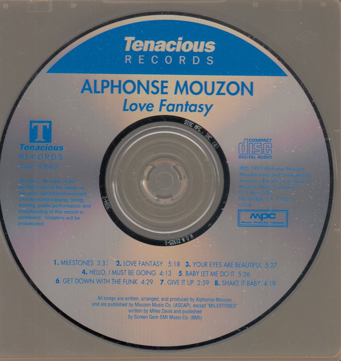 輸 Alphonse Mouzon Love Fantasy アルフォンス・ムザーン◆規格番号■TENAC-92042◆送料無料■即決●交渉有_画像3