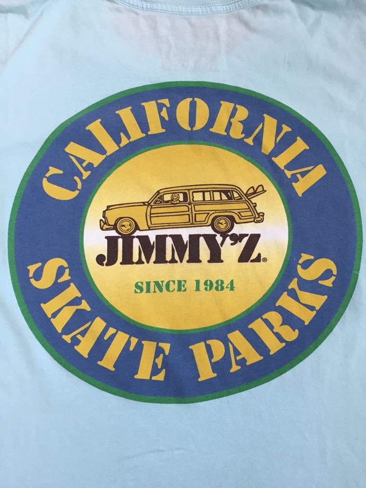 80s JIMMY’Z リイシュー ジミーズ ウッディーワゴン ロゴプリント Tシャツ made in USA santa cruz powell zorlac dogtown thrasher_画像1