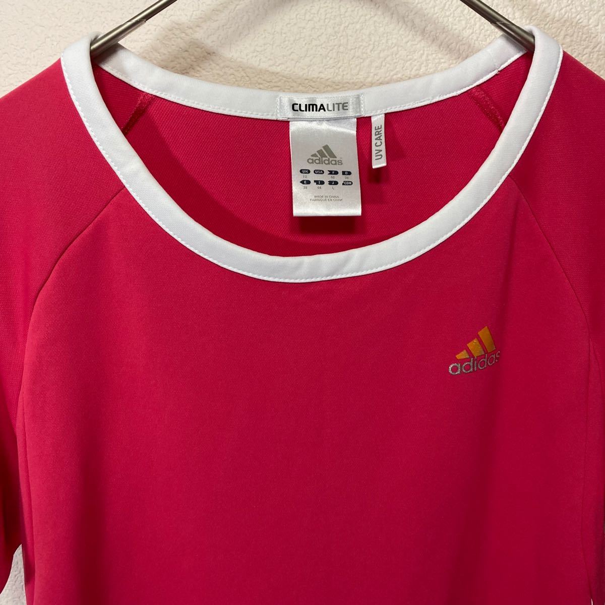 adidas CLIMALITE Tシャツ トレーニングウェア Lサイズ ピンク