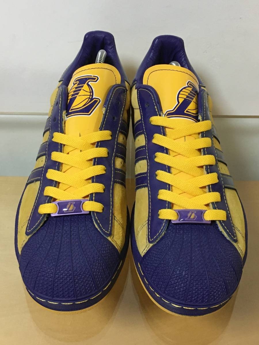 未使用品 '06 adidas SUPER STAR LOS ANGELES LAKERS アディダス スーパースター ロサンゼルスレイカーズ NBA SERIES US8.5 26.5cm_画像3