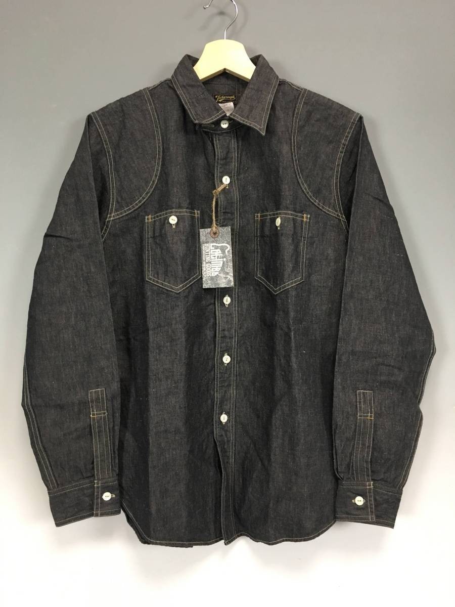 【未使用タグ付】 COLIMBO コリンボ GREENWICH FACTORY WORK SHIRT シャンブレー ワークシャツ サイズ16 ブラック
