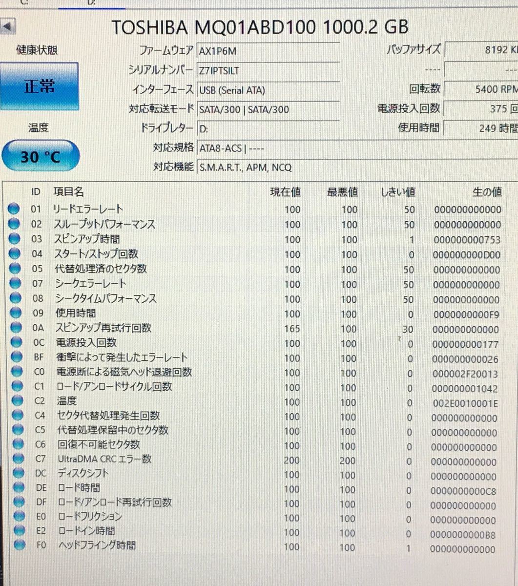 外付けハードディスク　1TB