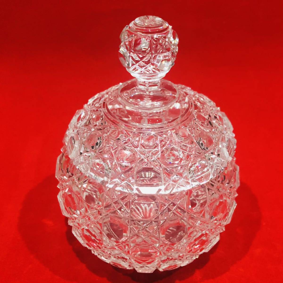 Baccarat オールドバカラ/※稀少型 1890年 ディアマン・ピエーリー 蓋物_画像9