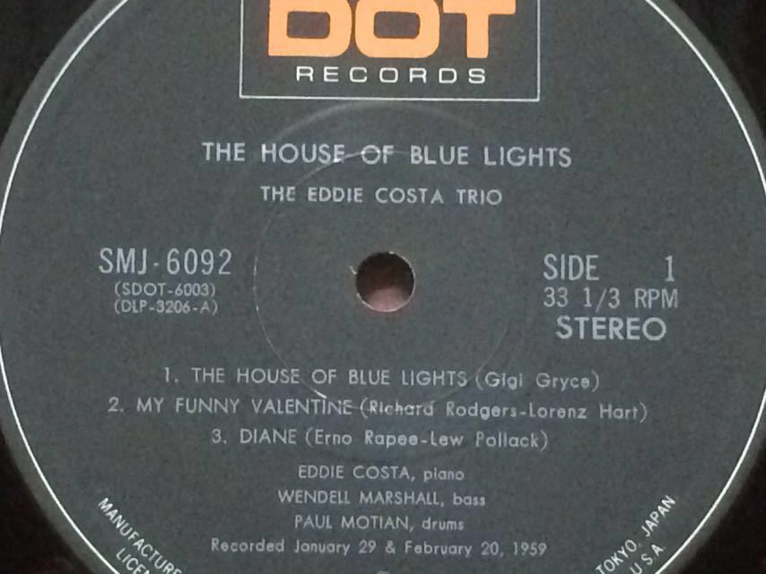 LP★エディ・コスタEddie Costa★ハウス・オブ・ブルー・ライツThe House Of Blue Lights☆帯_画像2