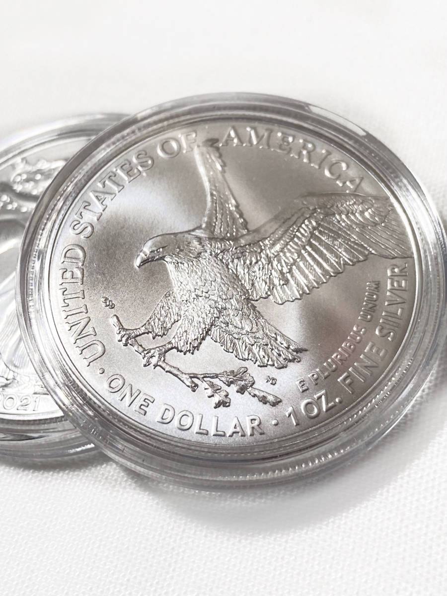 日本製 2ウェイ アメリカ イーグル銀貨(2021年)5枚セット -1オンス銀貨