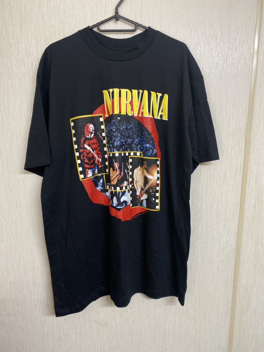 希少 ニルヴァーナ Tシャツ ブラック カートコバーン USA製 NIRVANA サイズXL KURT COBAIN Tシャツ