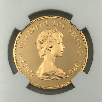 【記念貨幣】1986年イギリスエリザベス女王寅年ヤングヘッド1000ドル金貨ゴールドコイン NGC PF69 UCAM★重15.97ｇ、直径28.4ｍｍ E15_画像4