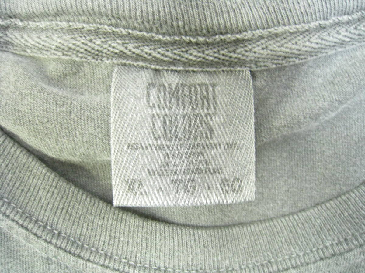 COMFORT COLORS コンフォートカラーズ ハッシュタグ ロゴ 半袖 Tシャツ ダメージカラー グレー サイズXL_画像4