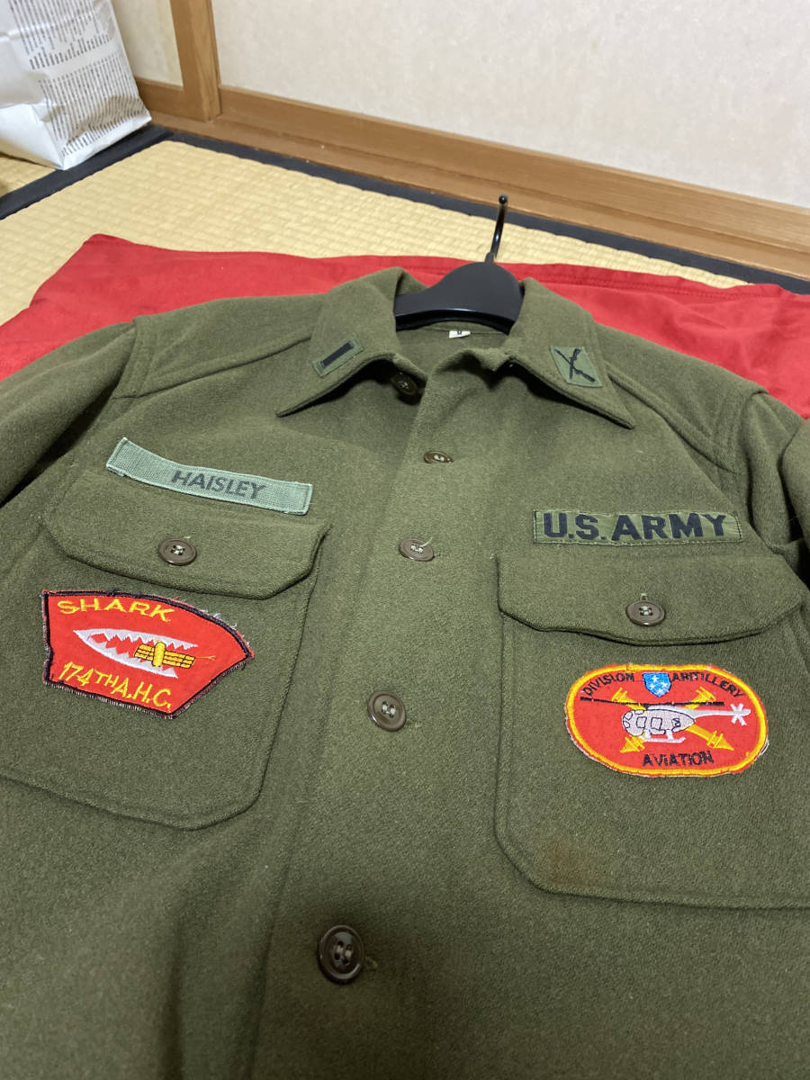 美品、ウールワッペン付きUS.ARMYシャツ実物_画像5