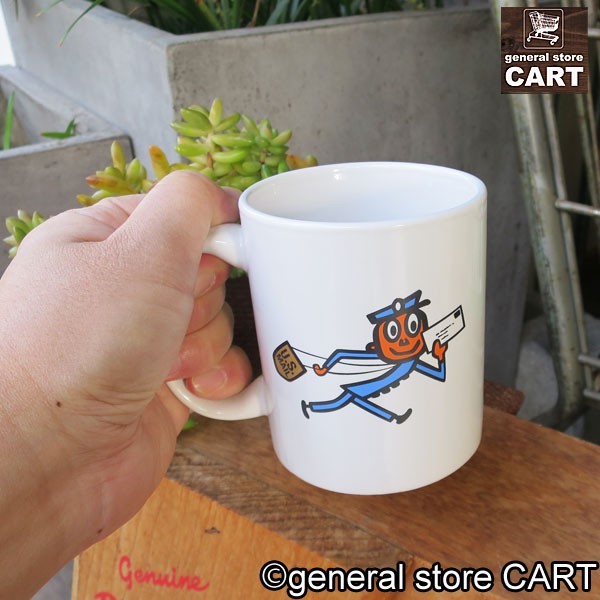 陶器マグカップ Mr.ZIP ミスター ジップ アメリカ郵便局 USPS キャラクター 大容量コーヒーカップ_画像4