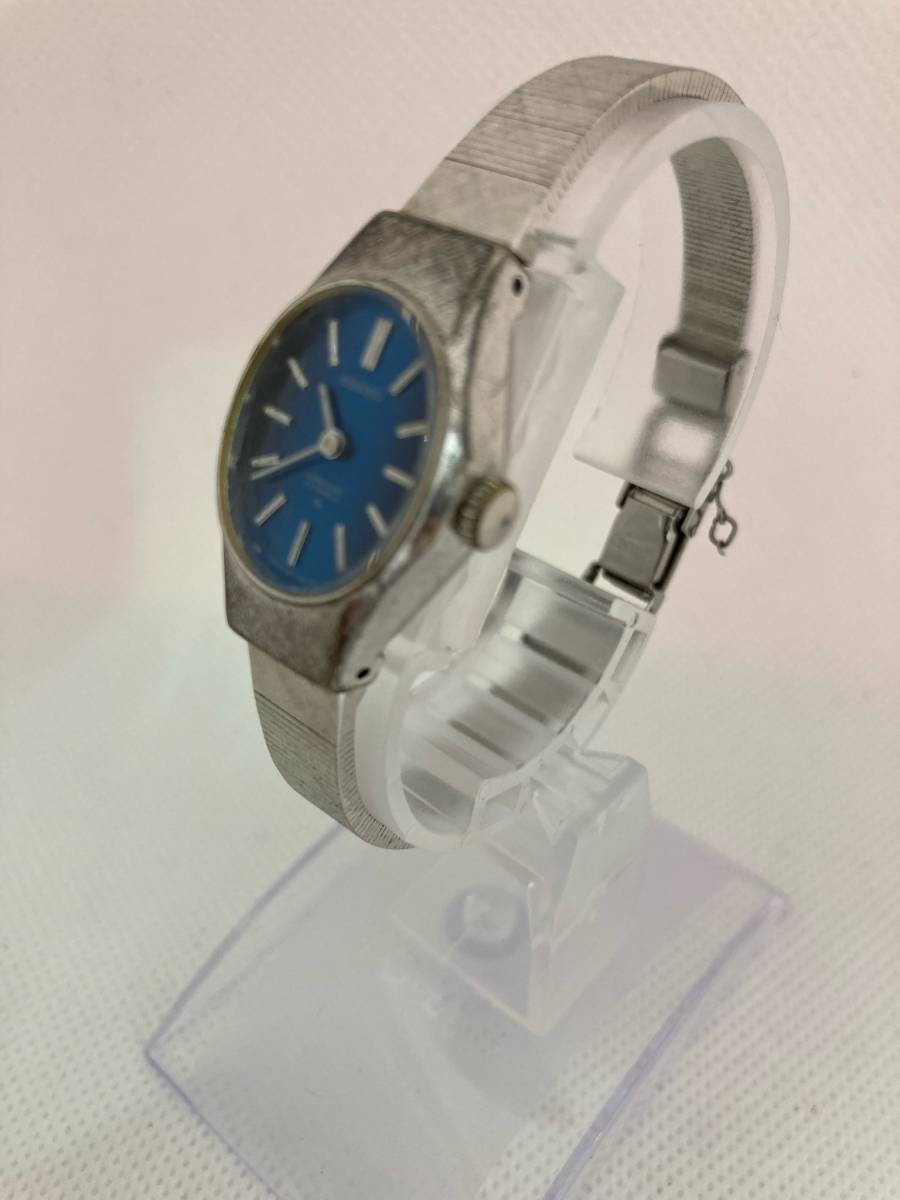 1195　SEIKO Special セイコー スペシャル 手巻き1140-7220 文字盤ブルー 青 アンティーク レディース 腕時計_画像3