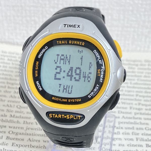 ★ TIMEX デジタル 多機能 メンズ 腕時計 ★ タイメックス アラーム クロノ タイマー シルバー 稼動品 F5813_画像1