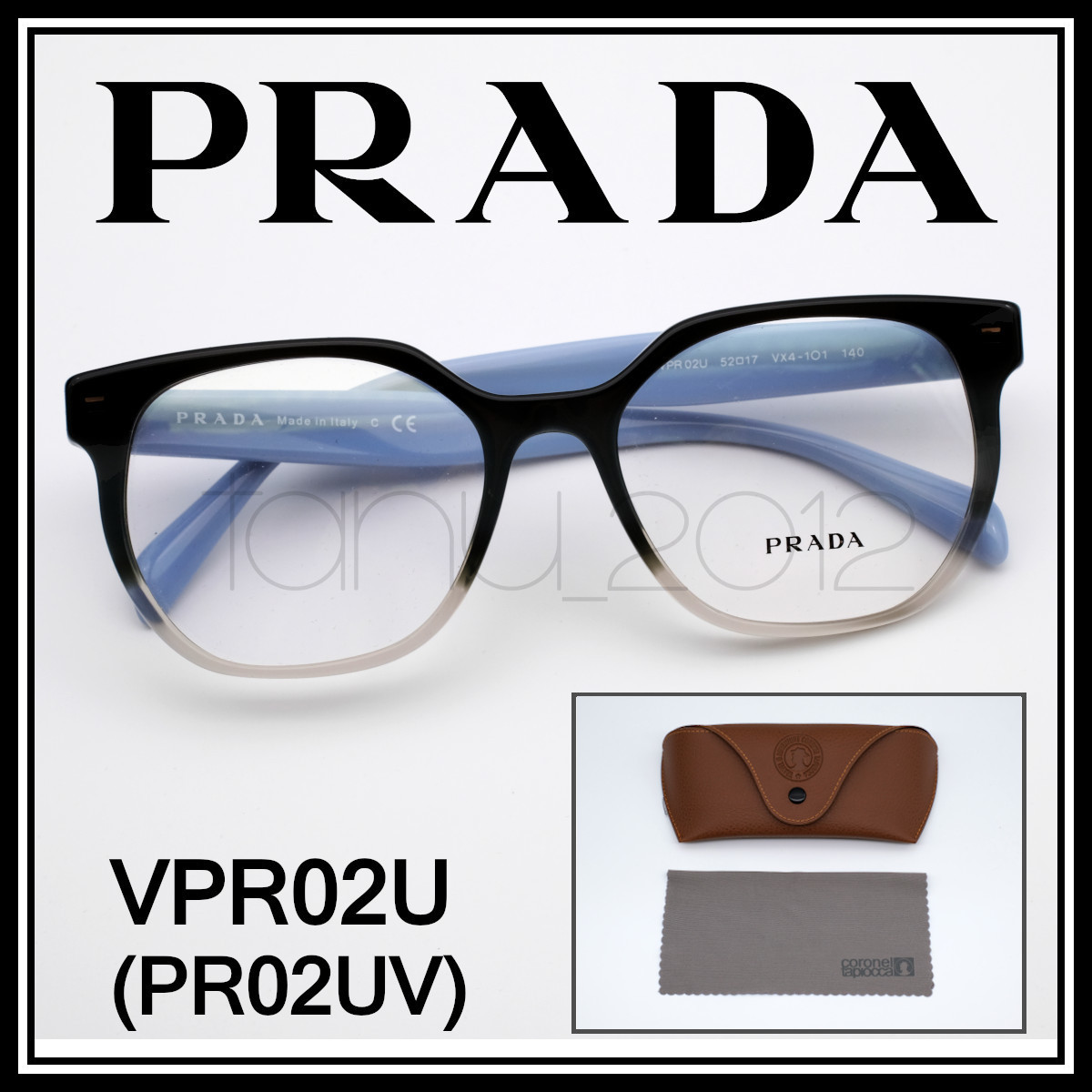 新品本物 PRADA PR02UV VPR02U ブラック/クリア/ライトブルー プラダ