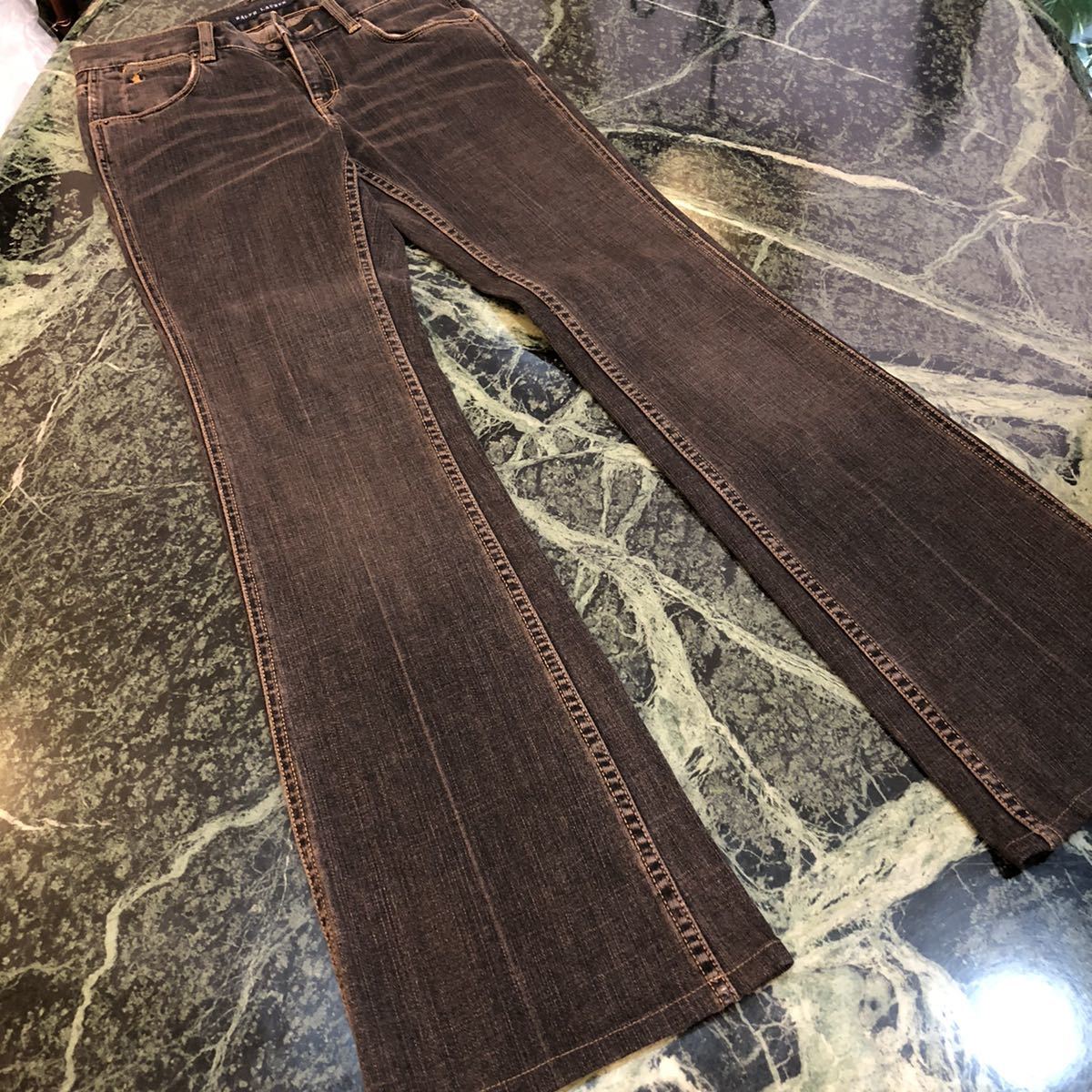 [ beautiful goods ]RALPH LAUREN* Ralph Lauren Denim pants 7 number S size corresponding black jeans lady's 