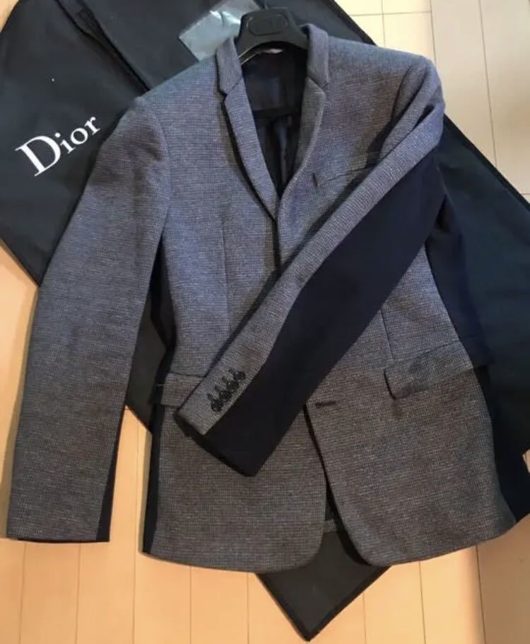 Dior homme ディオールオム　15-16aw　バイカラー テーラードジャケット　ブレザー ネイビー メンズ ブレザー_画像1