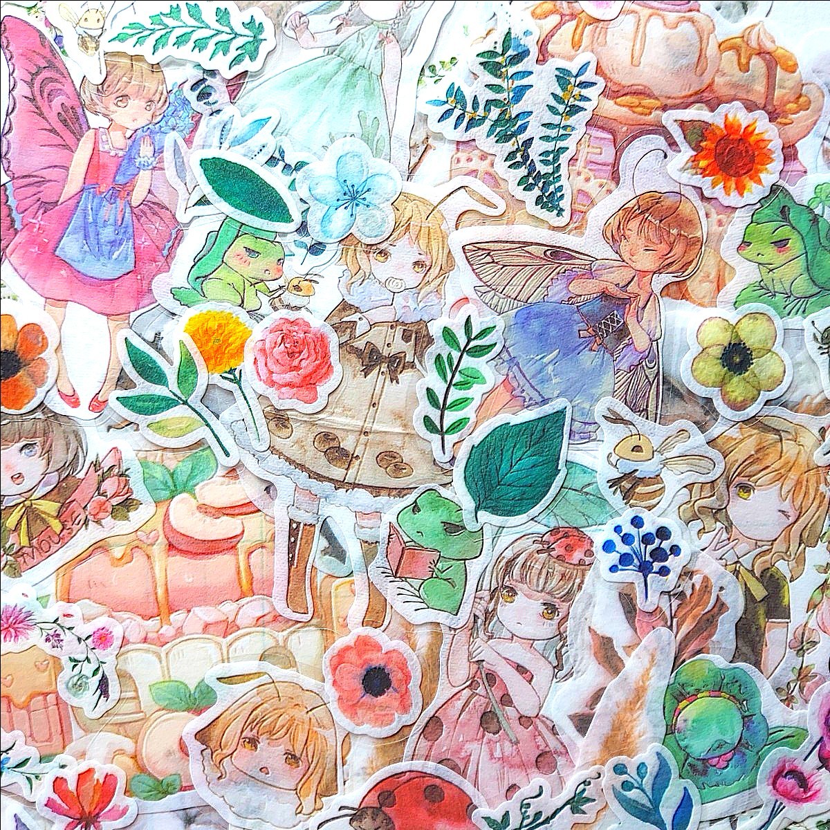 Paypayフリマ フレークシール カットシール おすそわけ 海外シール 海外ステッカー 植物と昆虫 女の子 o Paypayフリマ フレークシール カットシール おすそわけ 海外シール 海外ステッカー 植物と昆虫 女の子 o