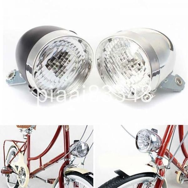 PI060: Vintage classic . bicycle 3 led front light head light city road bicycle flashlight la