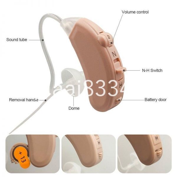 PI143:1 pair rechargeable hearing aid bte ear eiz sound amplifier -ply times sound enhancer handicapped 