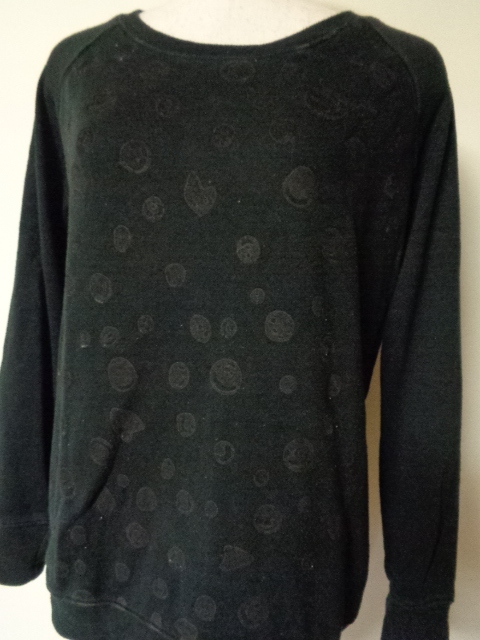 cat\'s TSUMORI CHISATO Cat's tsu Tsumori Chisato * pattern * sweat * sweatshirt * black *