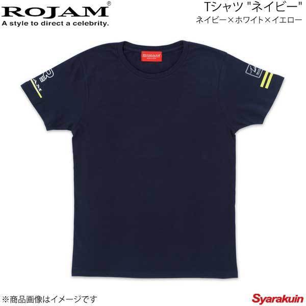 ROJAM ロジャム Tシャツ ネイビー ユニセックスモデル ネイビー×ホワイト×イエロー サイズ：M 70-T172-4M_画像1