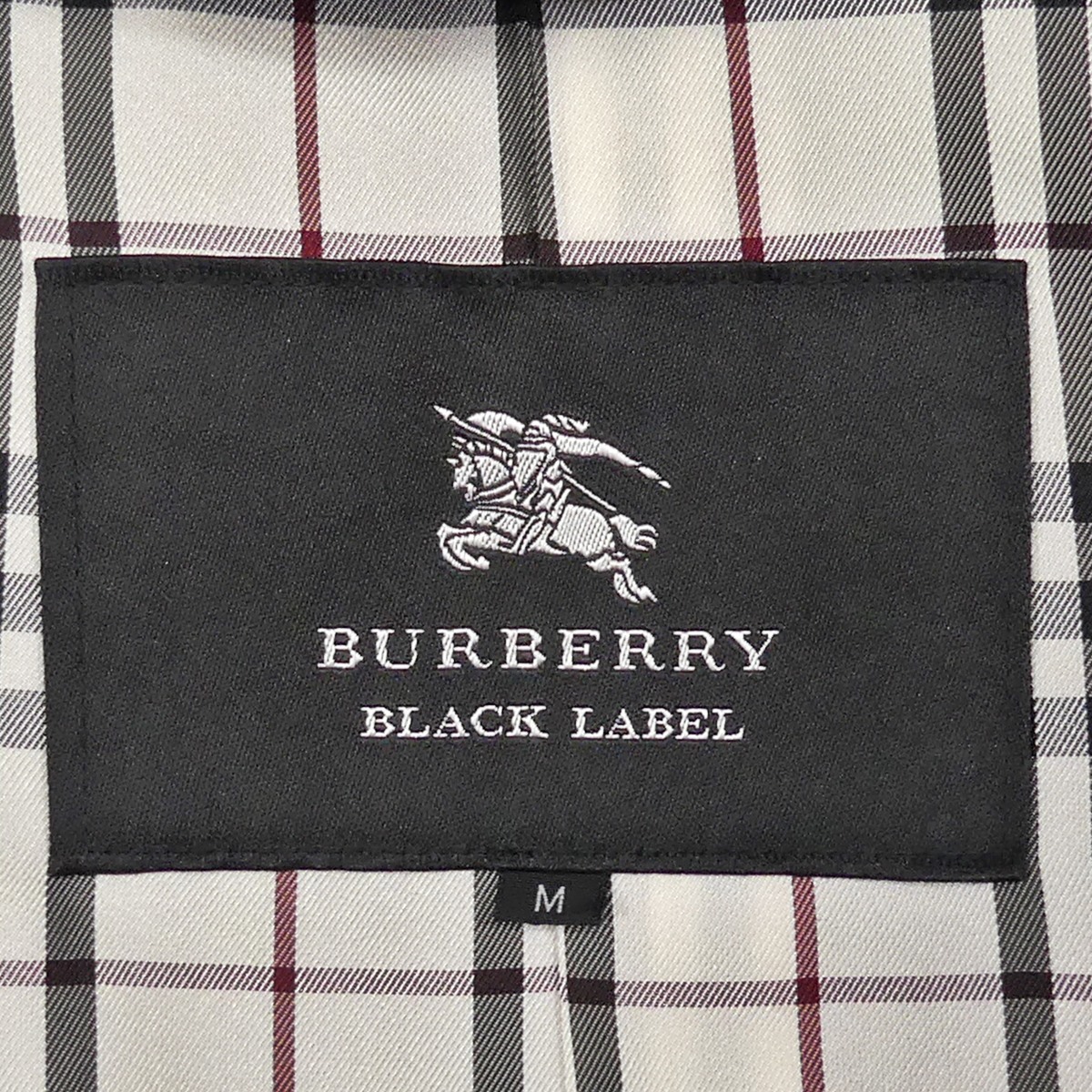 即決★BURBERRY BLACK LABEL★メンズM 廃版 トレンチコート バーバリーブラックレーベル 黒 ノバチェック 三陽商会 インナー付き_画像9