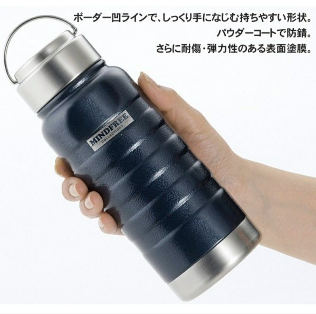 MINDFREE（マインドフリー） ステンレスボトル 550ml ネイビー2点