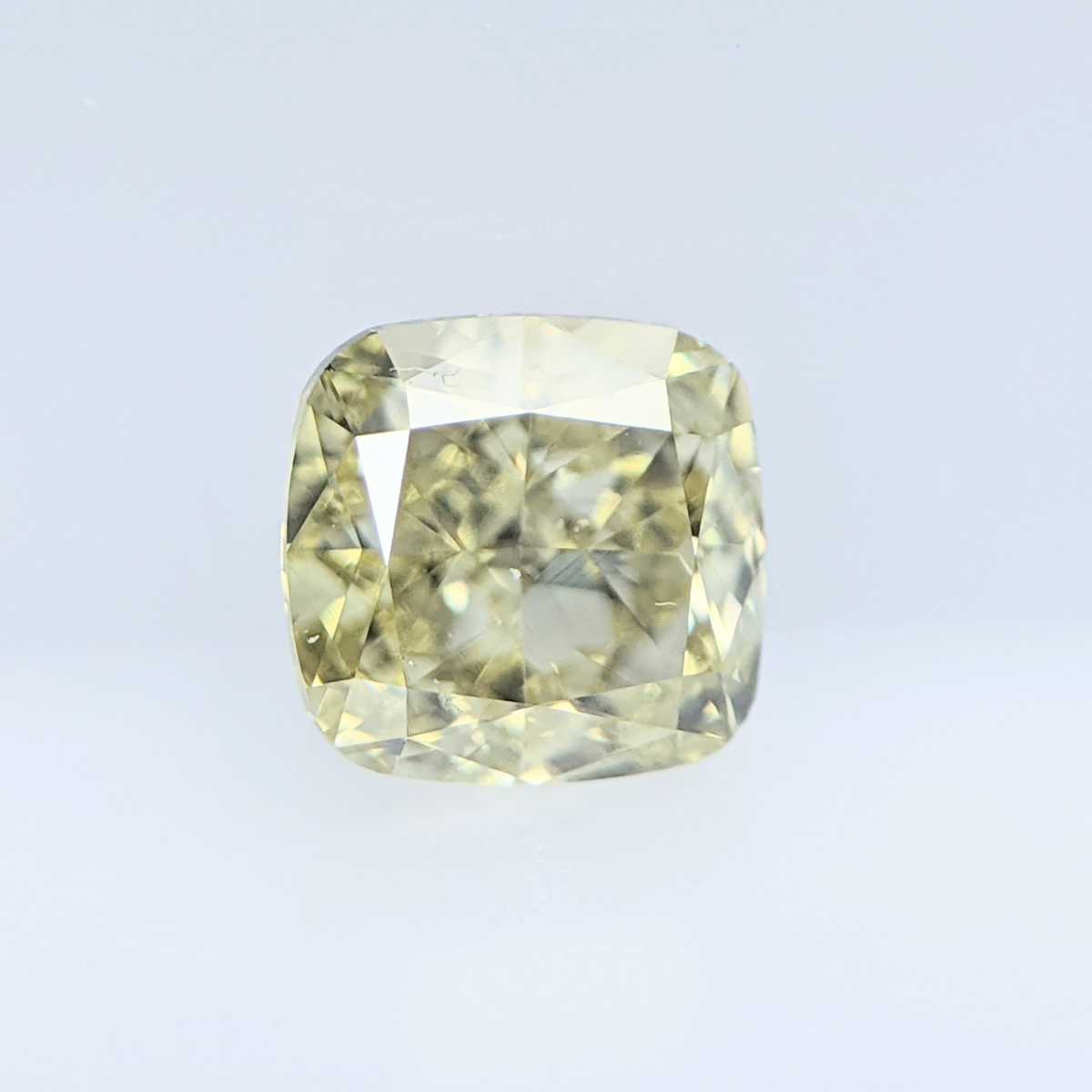 ダイヤモンド 0.375ct FANCY GRAYISH GREEN YELLOW SI-1 クッション