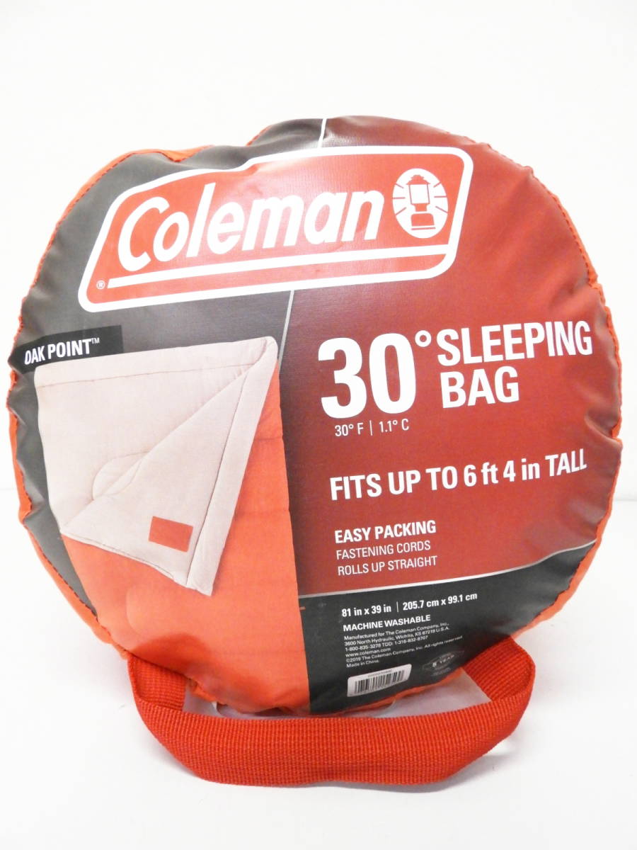 世界的に有名な コールマン Coleman 新品未使用 OAK 並行輸入品 日本未発売 最適温度（-1.1～10℃）193cmまで対応 オレンジ色 寝袋 ポイント オーク POINT その他