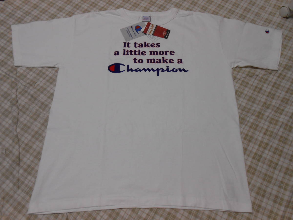 新品！USA製！チャンピオン T1011 ヘビーウエイトTシャツ 白 XL ホワイト It takes a Little more to make a Champion ラスト１着の画像1