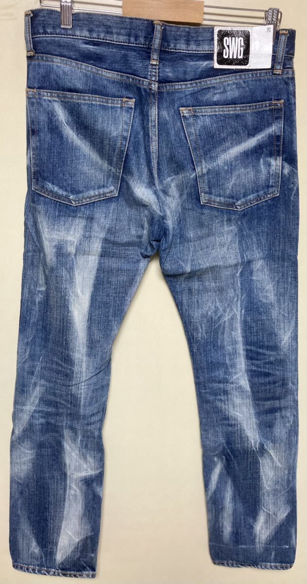 【swagger】日本製 デニムパンツ 28インチ ブリーチ加工 SWG スワッガー PHENOMENON フェノメノン made in japan ストリート denim_画像3