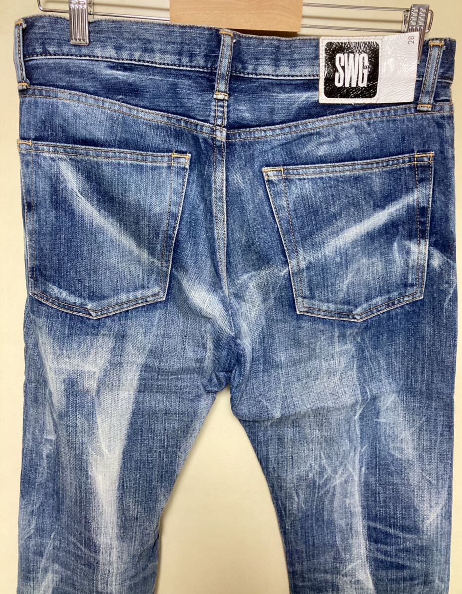 【swagger】日本製 デニムパンツ 28インチ ブリーチ加工 SWG スワッガー PHENOMENON フェノメノン made in japan ストリート denim_画像4