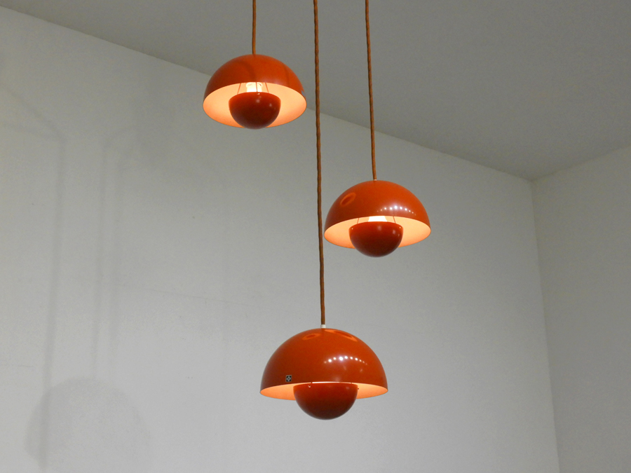 70年代 ヴィンテージ Verner Panton「フラワーポット」3灯 ヤマギワ