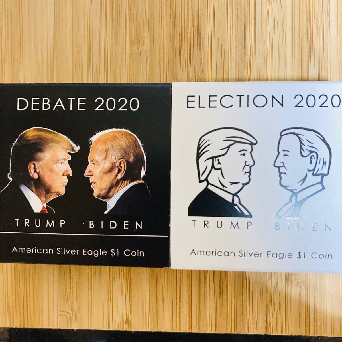 トランプ/バイデン カラー銀貨 2020 2種セット カラー/モノクロ