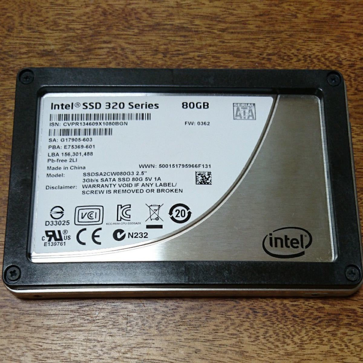 intel  2.5インチ SSD 80GB
