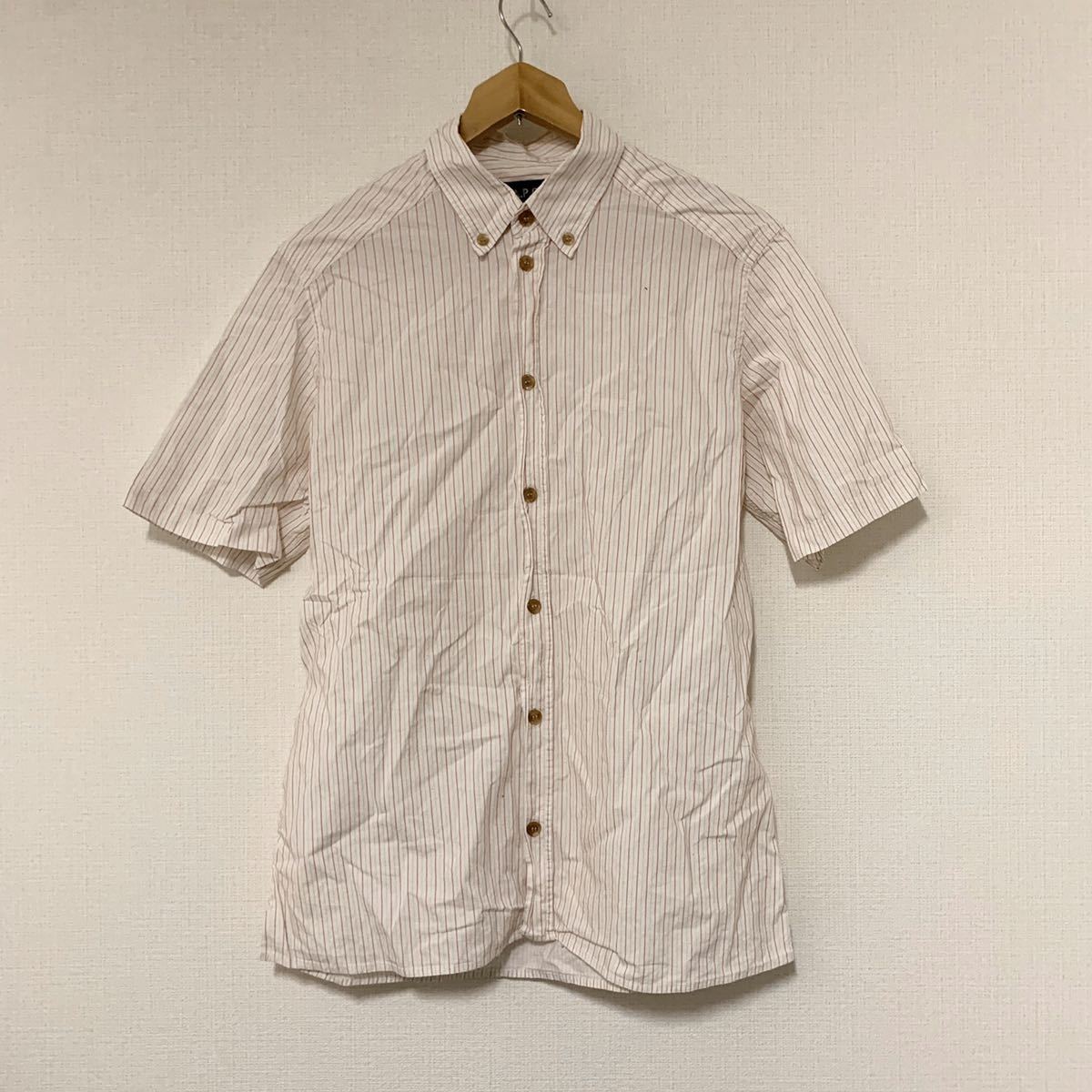 A.P.C.(FRA)コットンストライプBDシャツ　アイボリー