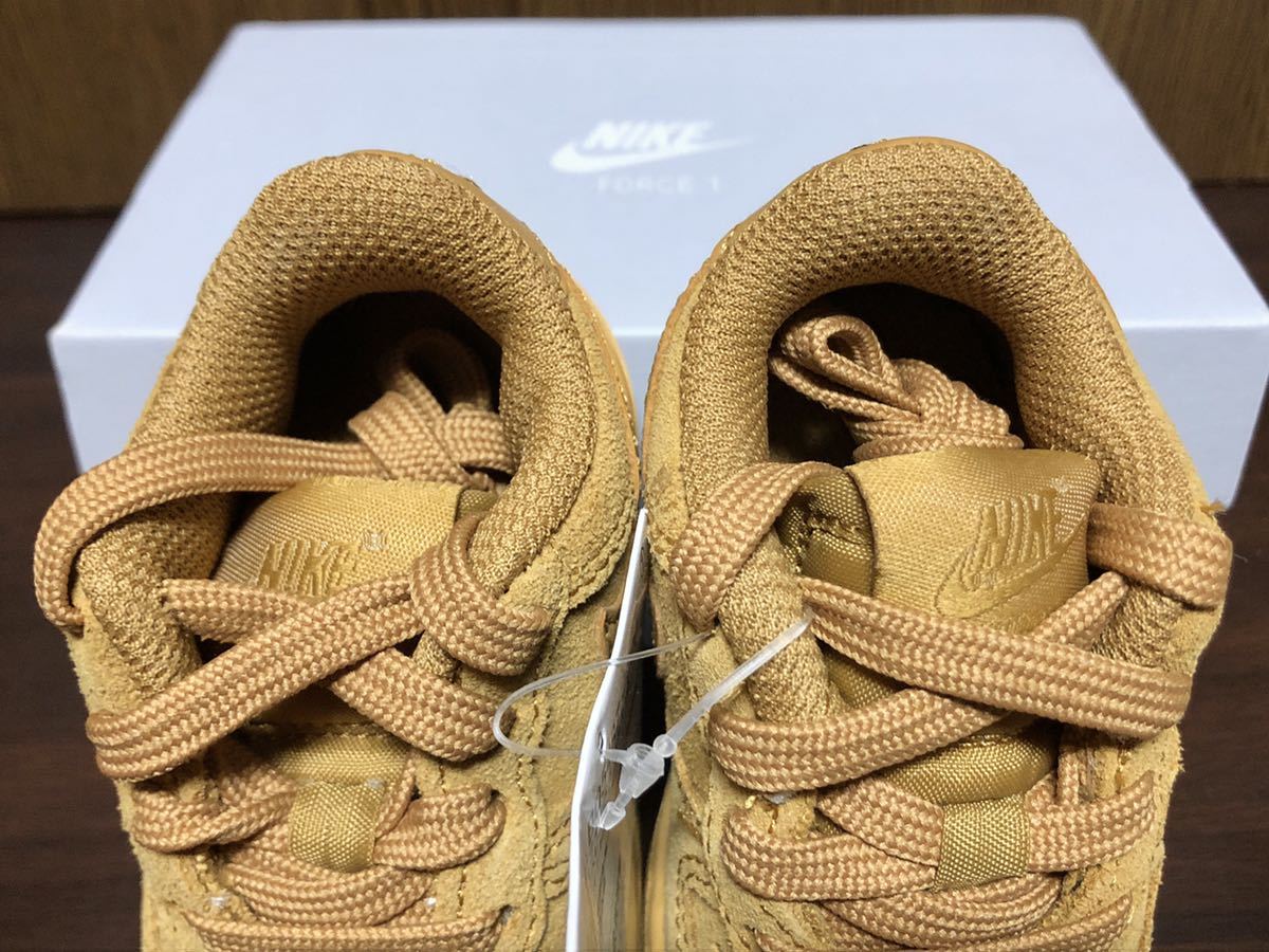 20年製 NIKE FORCE 1 LV8 3 TD BABY ナイキ フォース ベビー トドラー【BQ5487-700】WHEAT SUEDE FLAX ウィート スエード 9センチ_画像5