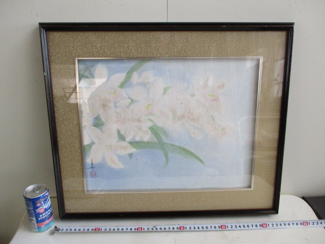 * watercolor painting *. snow * flower .* still-life picture * autograph *.. equipped * frame * picture * old fine art * interior * antique *