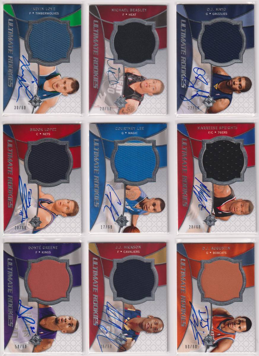 NBA ROOKIE CARD JERSEY AUTO 17 Lot 2008-09 UD ULTIMATE COLLECTION BASKETBALL Silver Autograph /60 枚限定 直筆 サイン 17枚セット