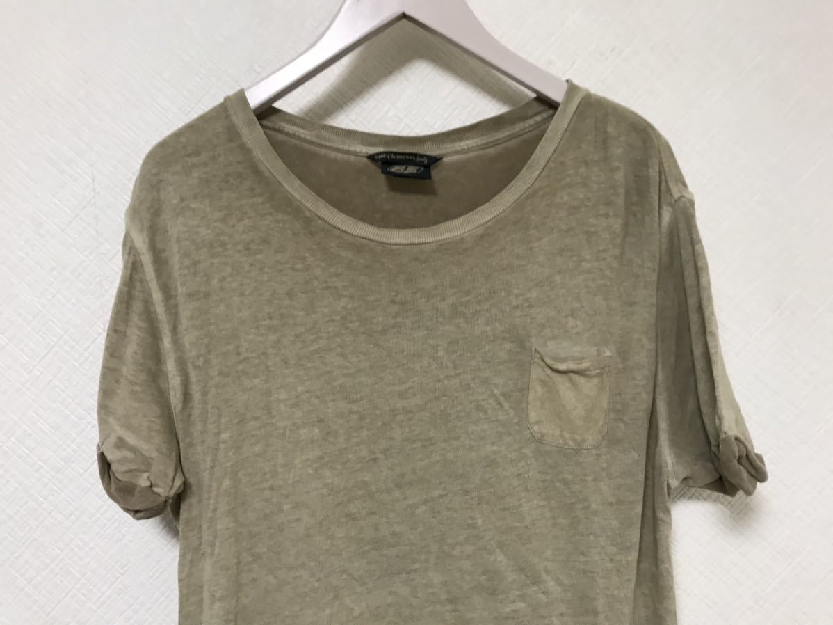 本物ディーゼルDIESEL55DSL後染め柄コットン半袖TシャツメンズカーキグリーンM_画像2