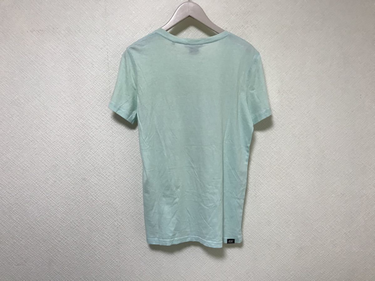 本物ディーゼルDIESEL55DSLロゴコットン半袖TシャツメンズMライトブルー青サーフアメカジデニム