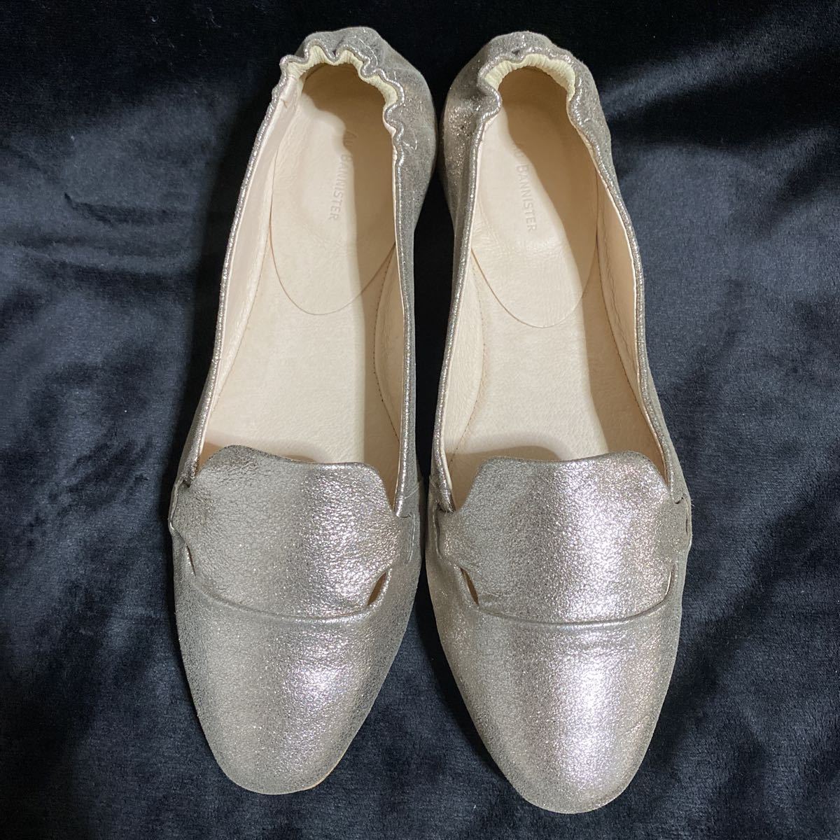  new goods Au BANNISTERoubani Star pumps Flat silver slip-on shoes Loafer 23 Abahouse square Flat pumps 36