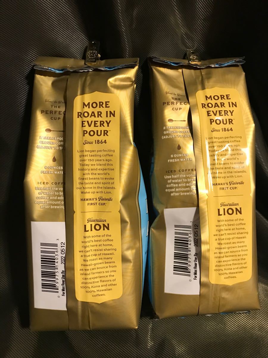 LION COFFEEライオンコーヒー　ハワイコナコーヒー100％　198g2袋　豆のまま