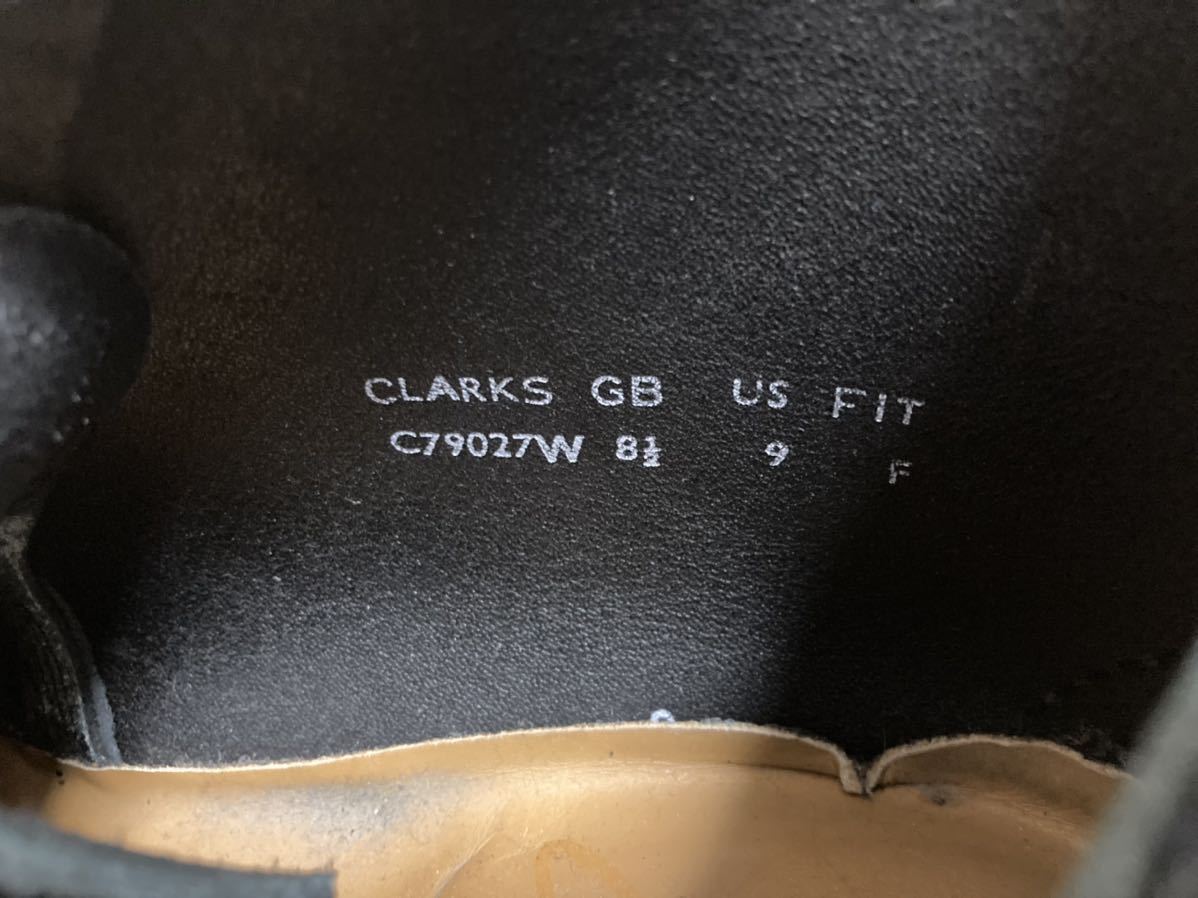 英国製 Clarks クラークス デザートトレック デザートブーツ レザーシューズ イングランド製 8.5 黒系 /ワラビー ブーツ /ヴィンテージ_画像9
