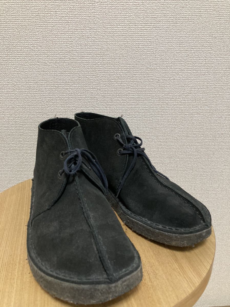 英国製 Clarks クラークス デザートトレック デザートブーツ レザーシューズ イングランド製 8.5 黒系 /ワラビー ブーツ /ヴィンテージ_画像1