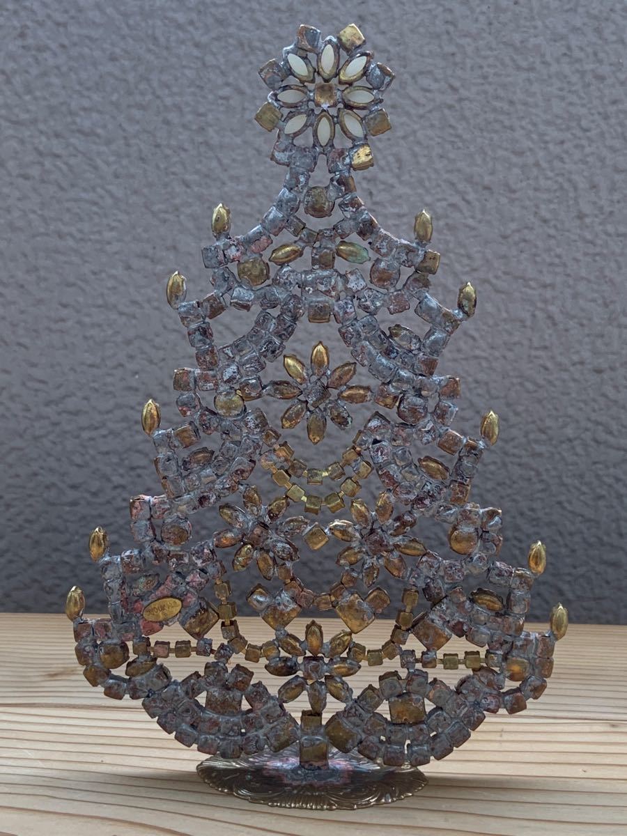 日本最大のブランド ビンテージ/Bijoux刻印付/大型チェコガラスツリー 新作入荷 curara様/ウランガラス/ビンテージ/Bijoux刻印/チェコガラス/2つ ガラス