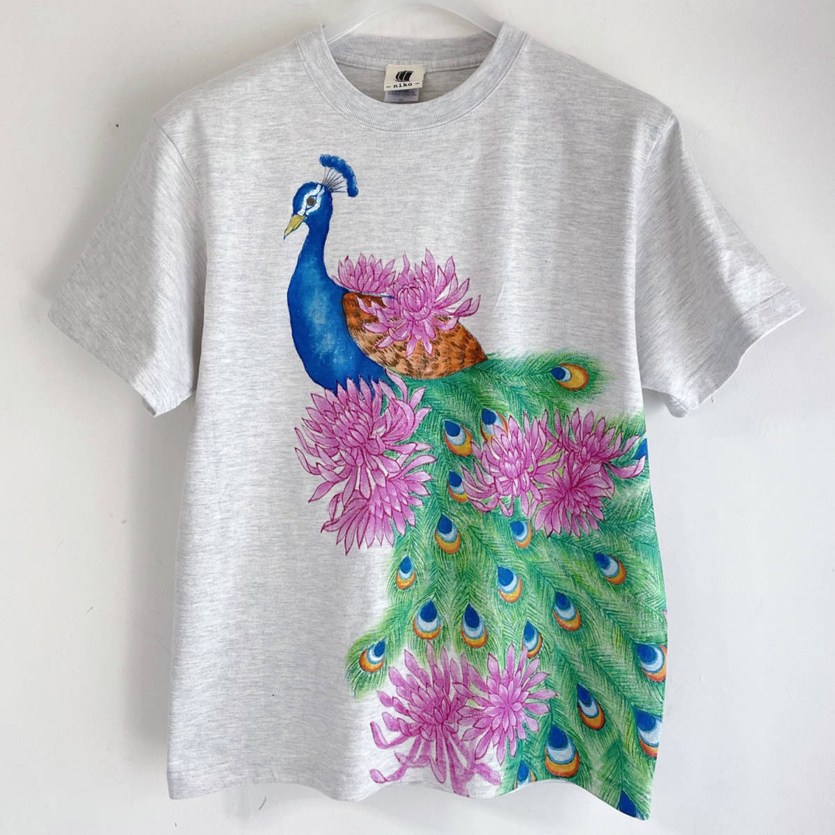 正規代理店 Tシャツ メンズ XLサイズ 半柄 手描きTシャツ ハンドメイド
