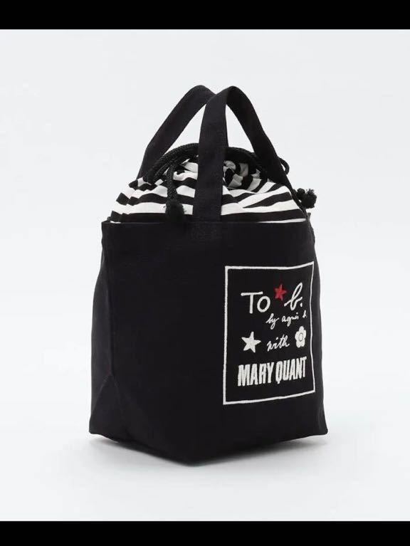 [ new goods tag attaching unopened ] Agnes * beige × Mary Quant * Logo tote bag black 